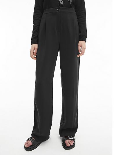 Calvin Klein Ruhák HU224053 | Calvin Klein Crepe Wide Leg Női Nadrág Fekete